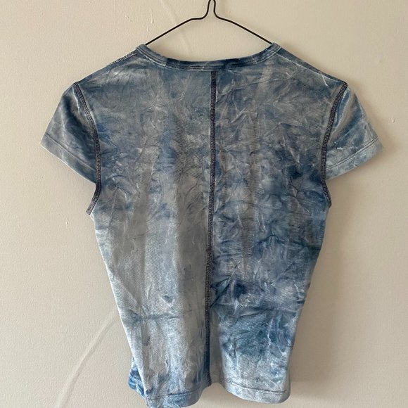 Wilfred Free velvet blue top with black stitching - Picture 2 of 3